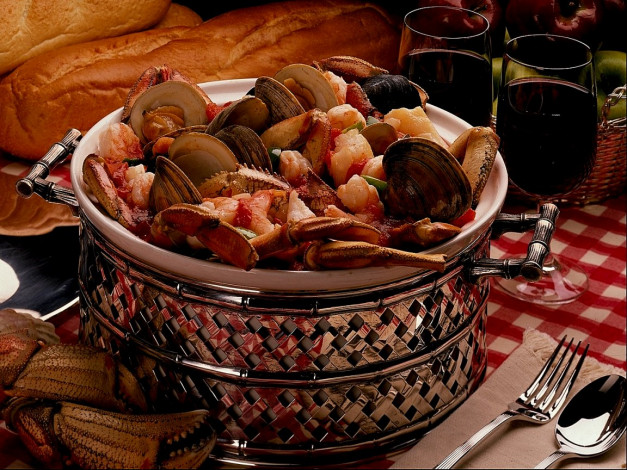 Обои картинки фото еда, рыбные, блюда, морепродуктами