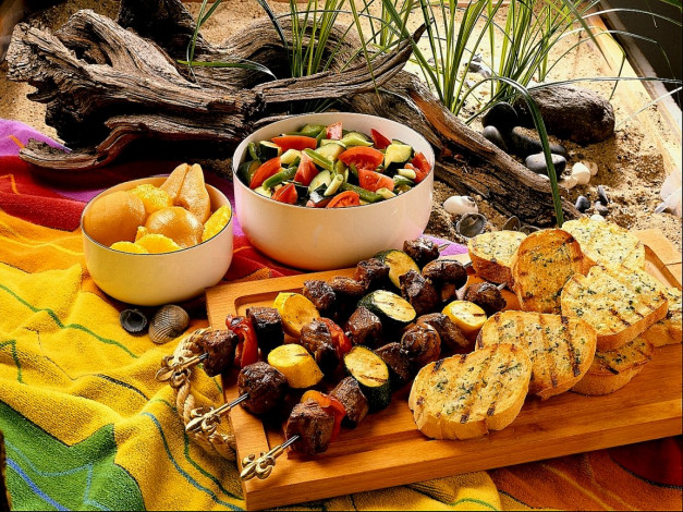 Обои картинки фото еда, шашлык, барбекю