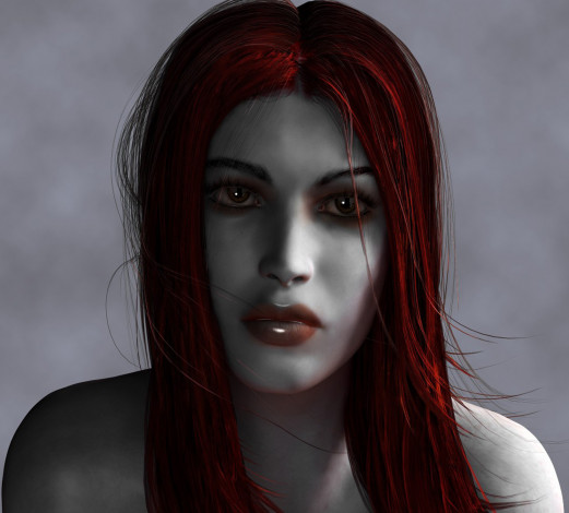 Обои картинки фото 3д, графика, portraits, портрет, девушка, взгляд