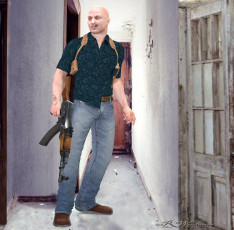 Картинка 3д графика military мужчина оружие