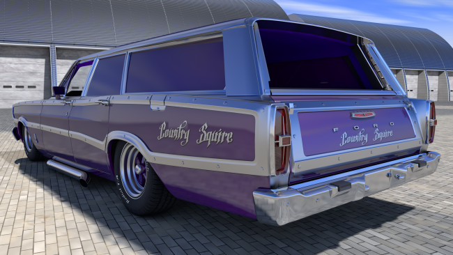 Обои картинки фото автомобили, 3д, 1966, squire, country, ford