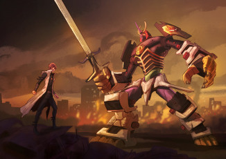 Картинка аниме оружие +техника +технологии robot gattai guardian art anime seto kaiba yu-gi-oh