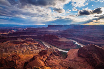 Картинка природа реки озера каньон горы облака небо река