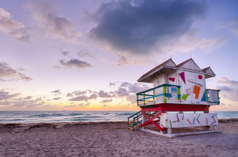 Картинка природа побережье будка пляж океан