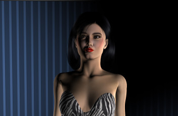 Картинка 3д+графика портрет+ portraits фон взгляд девушка