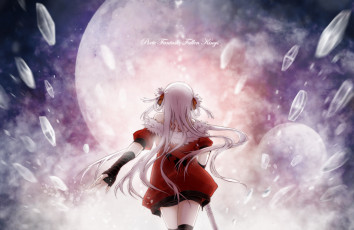 Картинка аниме pixiv+fantasia kageis fantasia pixiv кристаллы луна спина девушка арт