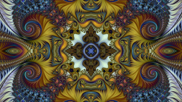 Картинка 3д+графика фракталы+ fractal узор фон цвета