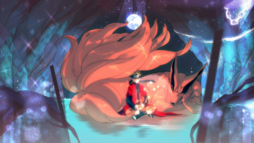 Картинка аниме naruto луна медитация наруто