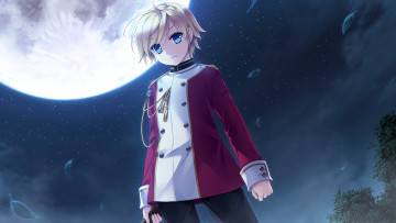 Картинка hello+lady аниме unknown +другое ночь hokuto akatsuki-works парень луна блондин небо hello saeki sorako katsuragi lady