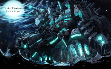 Картинка аниме pixiv+fantasia луна ночь замок арт hutago fantasia pixiv