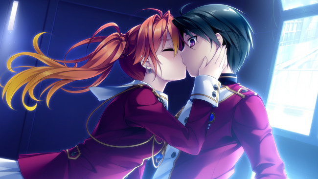 Обои картинки фото hello lady, аниме, unknown,  другое, девушка, поцелуй, парень, пара, hokuto, saeki, tamao, akahito, lady, hello