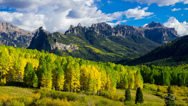 Обои картинки фото природа, пейзажи, горы, лес, осень