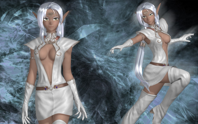 Обои картинки фото 3д графика, эльфы , elves, взгляд, эльфийки, фон