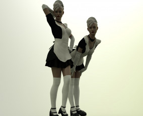 Картинка 3д+графика люди+ people девушки взгляд фон