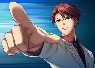 Картинка аниме umineko+no+naku+koro+ni фон взгляд парень