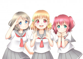 Картинка аниме love+live +school+idol+project фон взгляд девушки