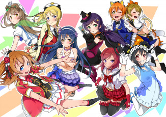 Картинка аниме love+live +school+idol+project фон взгляд девушки
