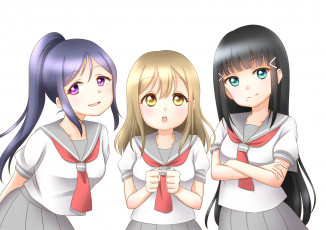 Картинка аниме love+live +school+idol+project фон взгляд девушки