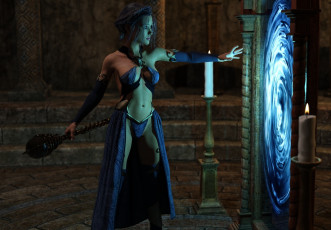 Картинка 3д+графика фантазия+ fantasy девушка взгляд фон