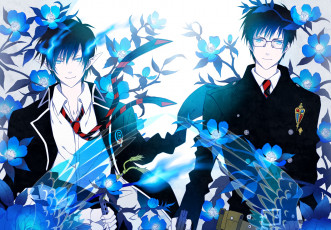 Картинка аниме ao+no+exorcist фон взгляд парни