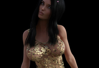 Картинка 3д+графика люди+ people девушка взгляд фон