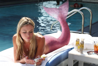 Картинка фэнтези фотоарт русалка хвост девушка фон