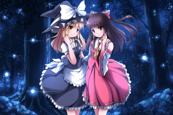 Картинка аниме touhou фон взгляд девушки