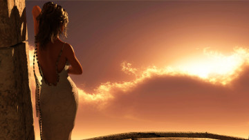 Картинка 3д+графика люди+ people девушка взгляд фон