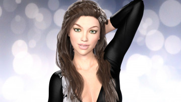 Картинка 3д+графика портрет+ portraits девушка взгляд фон