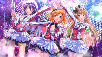 Картинка аниме love+live +school+idol+project фон взгляд девушки