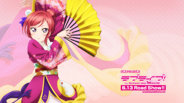 Картинка аниме love+live +school+idol+project взгляд девушка фон