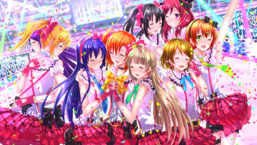 Картинка аниме love+live +school+idol+project взгляд девушки фон