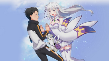 Картинка аниме re +zero+kara+hajimeru+isekai+seikatsu эмилия субару
