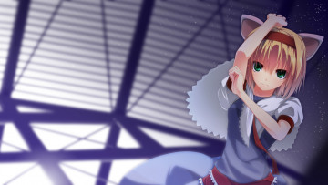 Картинка аниме touhou девушка фон взгляд