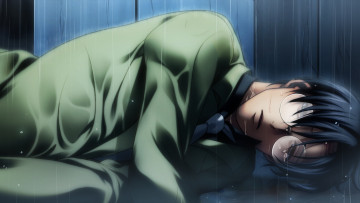 Картинка аниме umineko+no+naku+koro+ni фон взгляд парень