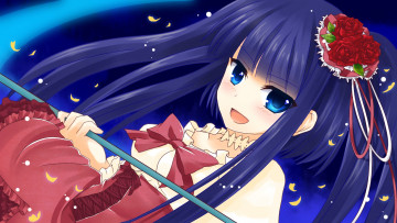 Картинка аниме umineko+no+naku+koro+ni фон взгляд девушка