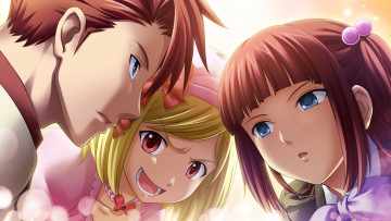 Картинка аниме umineko+no+naku+koro+ni фон взгляд девушки