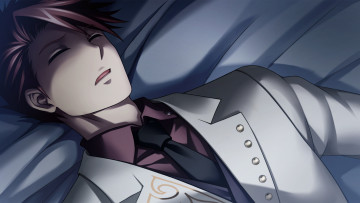 Картинка аниме umineko+no+naku+koro+ni фон взгляд парень