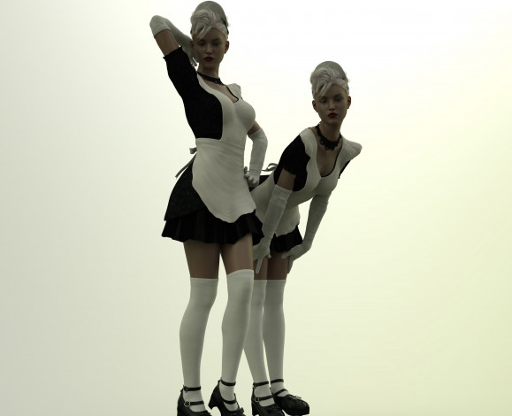 Обои картинки фото 3д графика, люди , people, девушки, взгляд, фон