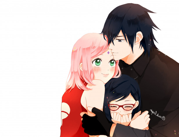 Обои картинки фото аниме, naruto, саске, сакура