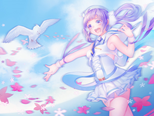 Обои картинки фото аниме, love live,  school idol project, фон, взгляд, девушка