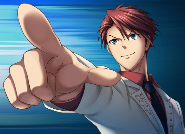 Обои картинки фото аниме, umineko no naku koro ni, фон, взгляд, парень