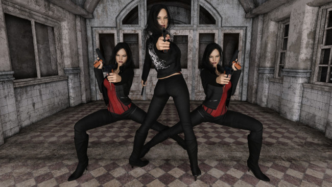 Обои картинки фото 3д графика, фантазия , fantasy, девушки, взгляд, фон