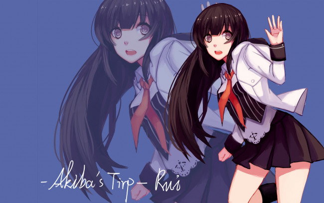 Обои картинки фото akiba`s trip, аниме,  undead & undressed, девушка, взгляд, фон