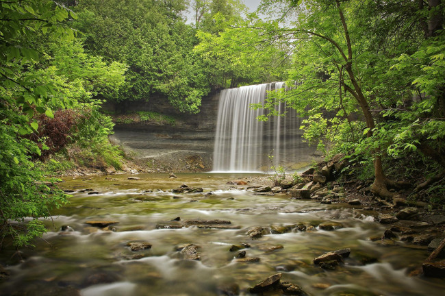 Обои картинки фото природа, водопады, камни, водопад, река