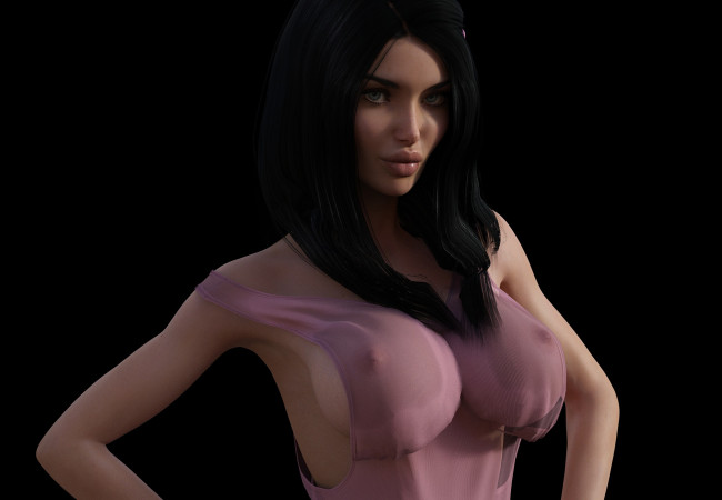 Обои картинки фото 3д графика, люди , people, девушка, взгляд, фон