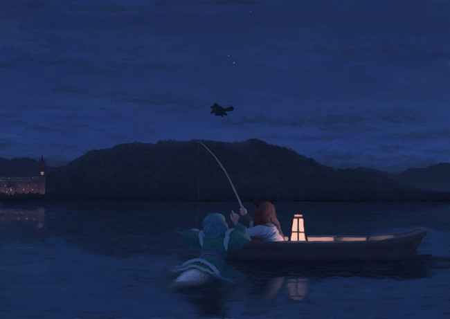 Обои картинки фото аниме, touhou, фон, девушки, взгляд