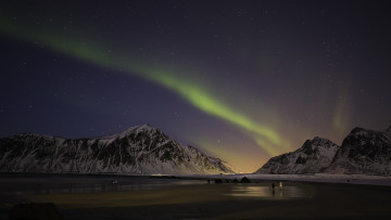 Картинка природа северное+сияние простор