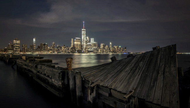 Обои картинки фото jersey city, города, - панорамы, панорама, небоскребы