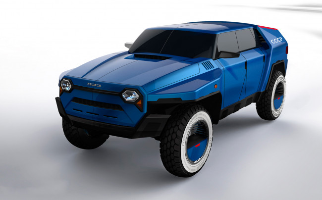 Обои картинки фото uaz 33 спорт, автомобили, 3д, uaz, синий, спорт, 33